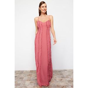 Trendyol Dried Rose Chiffon Long Evening Dress obraz