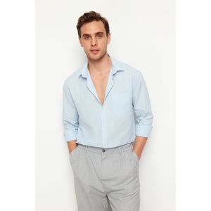 Trendyol Blue Regular Fit 100% Cotton Shirt obraz