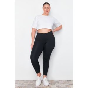 Trendyol Curve Black Premium 2.Extra Abdominal Recovery Push Up Full Size Knitted Sports Leggings with Layer obraz