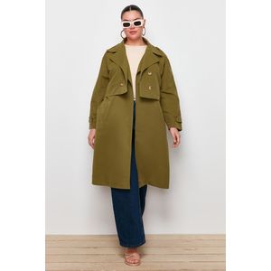 Trendyol Curve Khaki Long and Short Unlined Trench Coat That Can Be Combined 3 Different Ways obraz