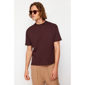 Trendyol Brown Relaxed Cut Back Patch Detail Printed 100% Cotton T-shirt obraz
