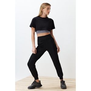 Trendyol Black Diving/Scuba Fabric Comfort Fit Knitted Sports Sweatpants obraz