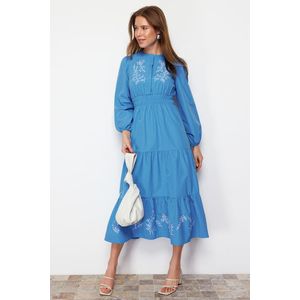 Trendyol Blue Embroidery Detailed Woven Dress obraz