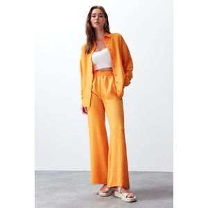 Trendyol Orange Shirt Trousers Woven Bottom-Top Set obraz