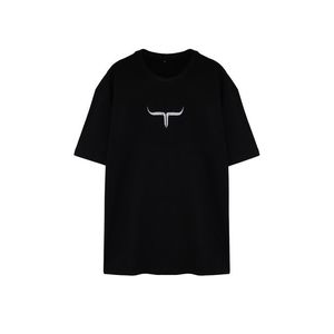 Trendyol Plus Size Black Oversize/Wide-Fit Comfort Printed 100% Cotton T-Shirt obraz