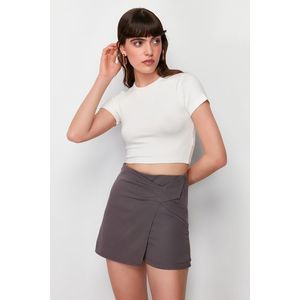 Trendyol Anthracite Knot Detailed Woven Short Skirt obraz