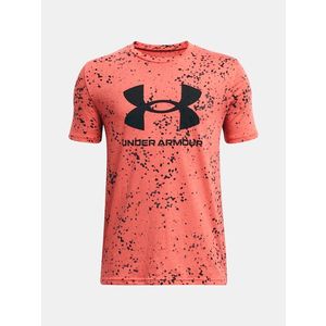 Růžové vzorované tričko Under Armour UA SPORSTYLE LOGO AOP SS obraz