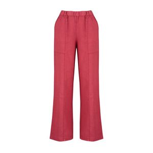 Trendyol Red 100% Linen Pocket Detailed High Waist Wide Leg Trousers obraz