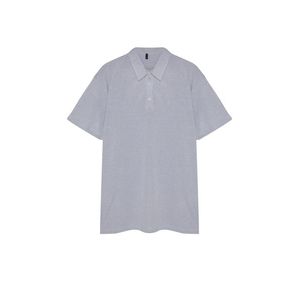Trendyol Plus Size Regular/Normal Cut Textured Polo Neck T-shirt obraz