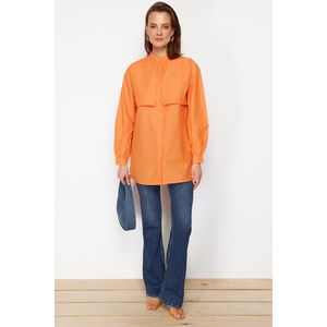 Trendyol Orange Cotton Woven Shirt obraz
