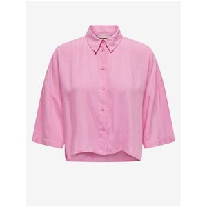 Růžová dámská cropped košile ONLY Astrid obraz