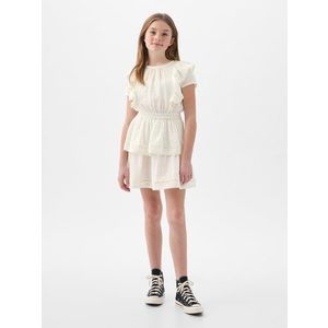 Bílé holčičí šaty s volány GAP obraz