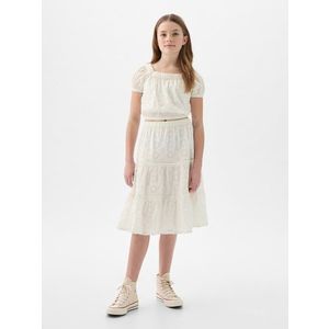 Bílá holčičí krajková sukně s volánem GAP obraz