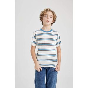 DEFACTO Boy Regular Fit Crew Neck Striped Short Sleeve T-Shirt obraz