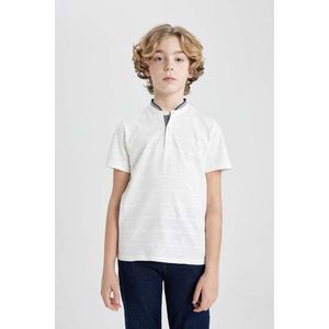 DEFACTO Boy High Collar Pique Short Sleeve Polo T-Shirt obraz