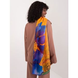 Oranžovo-kobaltový šátek s potiskem obraz