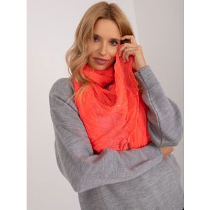 Fluo růžový dámský šátek s aplikacemi obraz