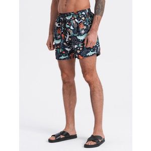 Ombre Men's swim shorts in fish - dark blue obraz