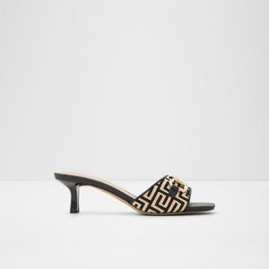 Béžovo-černé dámské vzorované pantofle na podpatku ALDO Naida obraz