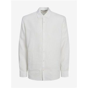 Bílá pánská lněná košile Jack & Jones Lawrence - Pánské obraz