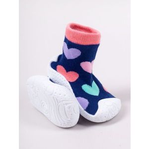 Yoclub Kids's Baby Girls' Anti-Skid Socks With Rubber Sole P1 Navy Blue obraz