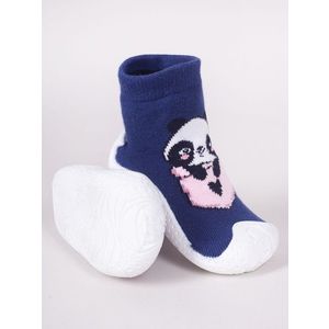Yoclub Kids's Baby Girls' Anti-Skid Socks With Rubber Sole P2 Navy Blue obraz