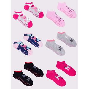 Yoclub Kids's Girls' Ankle Socks Patterns Colours 6-Pack obraz
