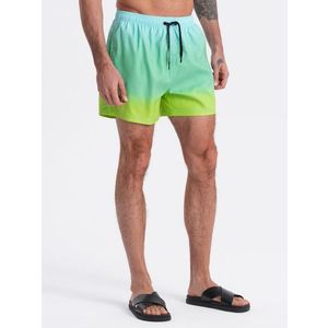 Men's ombre effect swim shorts - light turquoise obraz