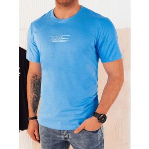 Pánské tričko s potiskem světle modré Dstreet obraz