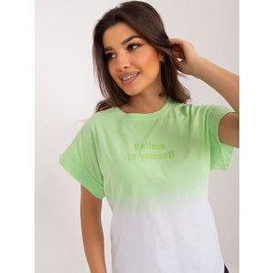 Světle zelené ombre bavlněné dámské tričko obraz