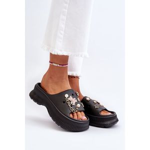 Dámské pěnové pantofle s ozdobami černá Afariana obraz