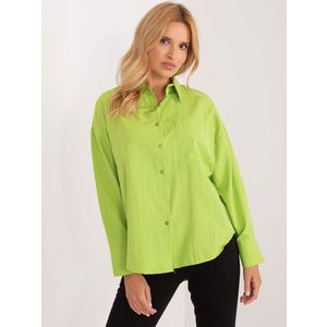 Limetková oversize košile s límečkem obraz