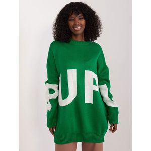 Zelený oversize svetr s kulatým výstřihem obraz