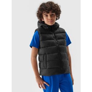 Chlapecká péřová vesta s výplní ze syntetického peří 4F - hluboce černá obraz