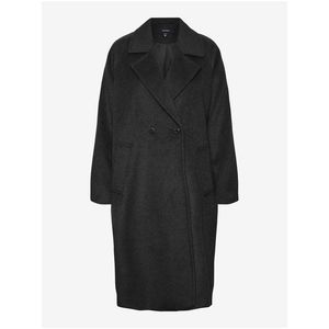 Černý dámský kabát s příměsí vlny VERO MODA Hazel - Dámské obraz