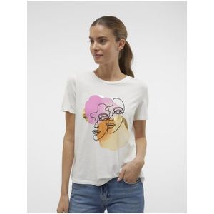 Krémové dámské tričko Vero Moda Facey - Dámské obraz