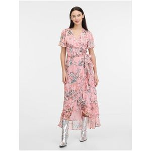 Růžové dámské květované zavinovací šaty Guess New Juna - Dámské obraz
