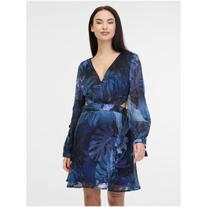 Tmavě modré dámské šaty s přehozem Guess Farrah - Dámské obraz