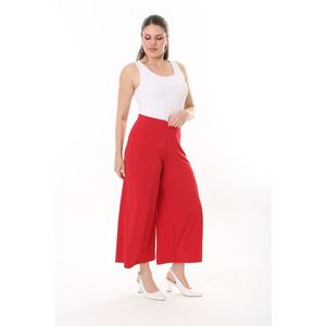 Dámské červené široké kalhoty z lycrové látky Sandy s elastickým pasem, velikost L, model 65n37443 obraz