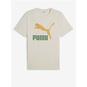 Krémové pánské tričko Puma Classics Logo Tee - Pánské obraz