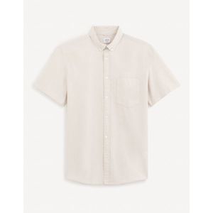 Béžová pánská košile regular Celio Daxfordmc obraz