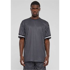 Pánské tričko Oversized Striped Mesh Tee - černo/bílé obraz