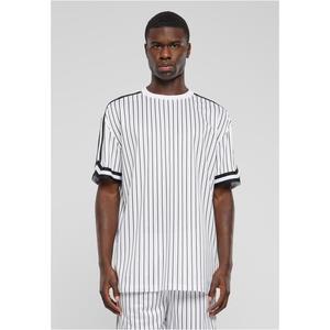 Pánské tričko Oversized Striped Mesh Tee - bílo/černé obraz