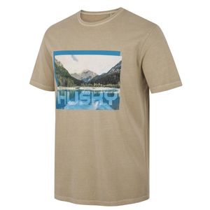 Pánské bavlněné triko HUSKY Tee Lake M beige obraz