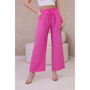 Viskózové široké kalhoty růžové barvy obraz