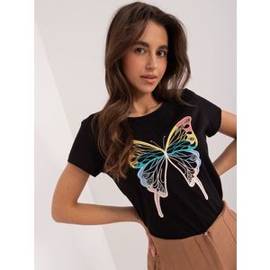 Černé tričko s motýlkem BASIC FEEL GOOD obraz