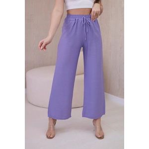 Viskózové široké nohavice fialové barvy obraz