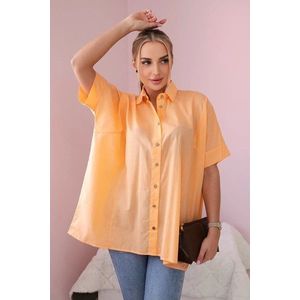Bavlněná košile meruňková s krátkým rukávem obraz