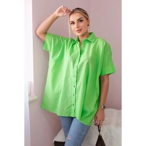 Bavlněná košile s krátkým rukávem světle zelené barvy obraz