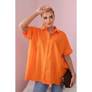 Bavlněná košile s krátkým rukávem oranžové barvy obraz
